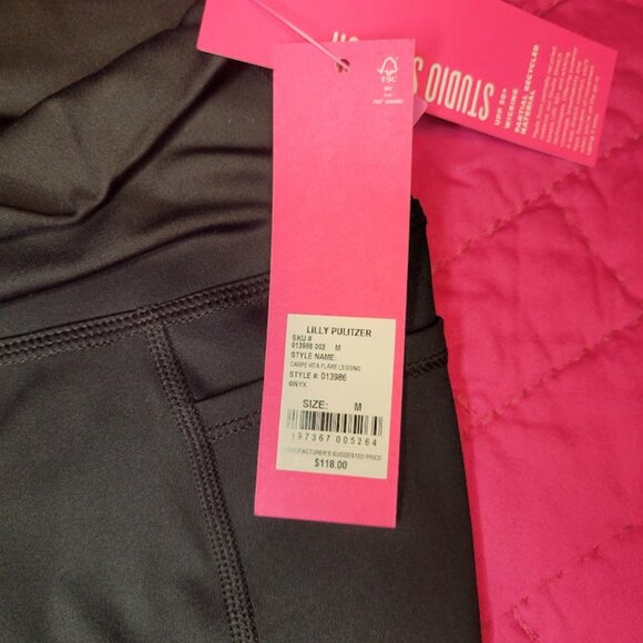 Lilly Pulitzer Luxletic Carpe Vida Flare Legging – Size M, Onyx Black - Picture 5 of 7